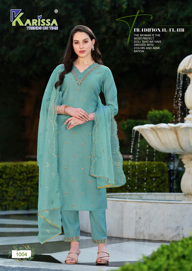 Zaraa By Karissa 1001 To 1004 Liva Viscose Silk Kurti Pant With Dupatta Wholesale Shop In Surat